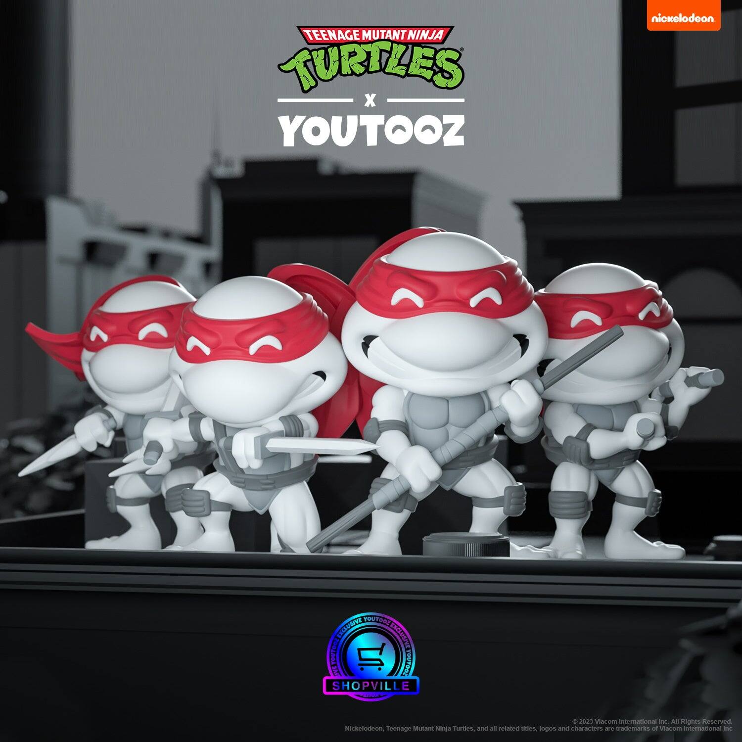 TEENAGE MUTANT NINJA TURTLES x YOUTOOZ

nickelodeon

YOUTOOZ EXCLUSIVE YOUTOOZ LIVE YOUTOOZ SHOPVILLE MUNIC

© 2023 Viacom International Inc. All Rights Reserved. Nickelodeon, Teenage Mutant Ninja Turtles, and all related titles, logos and characters are trademarks of Viacom International Inc.