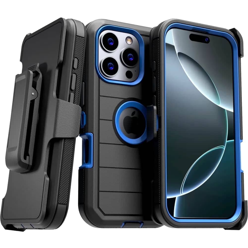 RomeTech - Defender Case for Apple iPhone 16 Pro Max - Black / Blue