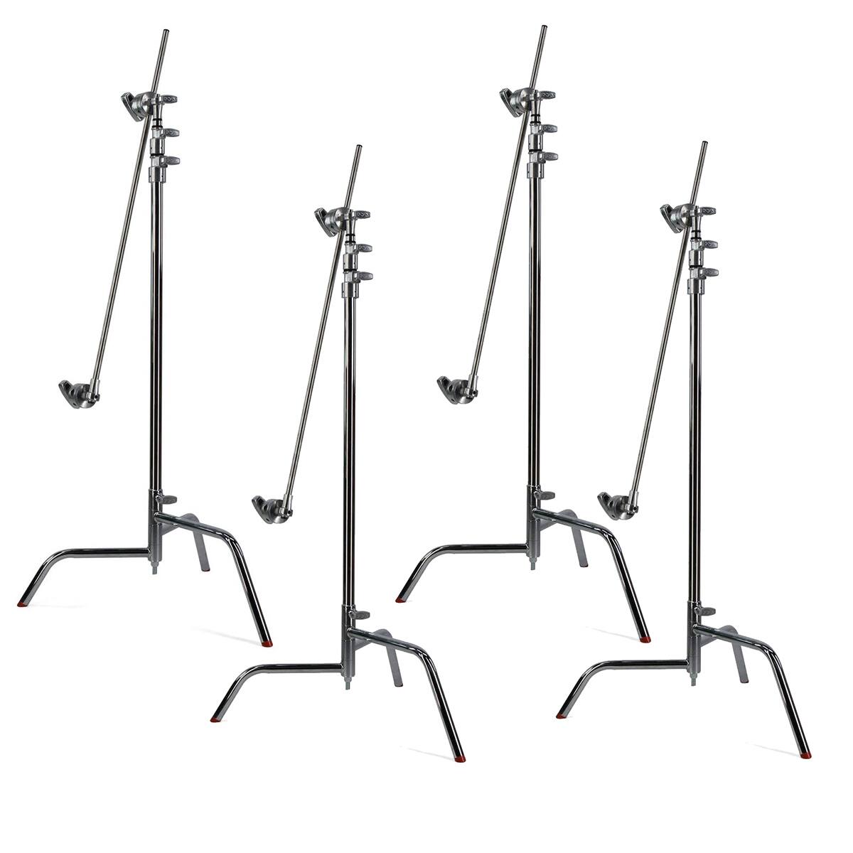 Alt View 3. Matthews - Matthews 40" C+ Stand with Turtle Base and Grip Head and Arm, Chrome, 4-Pack.