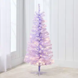 Best Choice Products - 4ft Prelit Colored Christmas Tree, Artificial Tree Holiday Decor w/ LED Lights - Lavender - Lavender 2