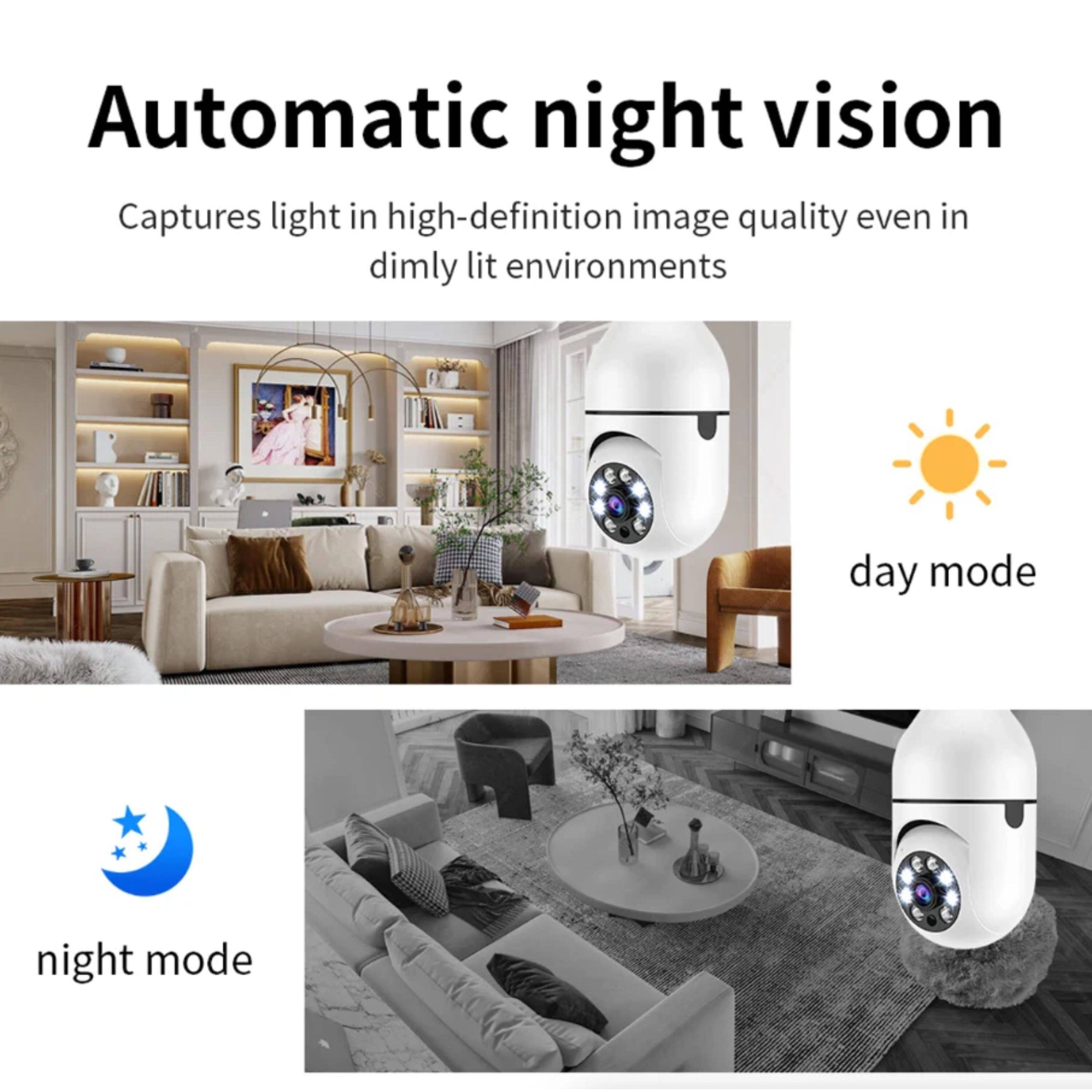 Automatic night vision

Captures light in high-definition image quality even in dimly lit environments

day mode

night mode
