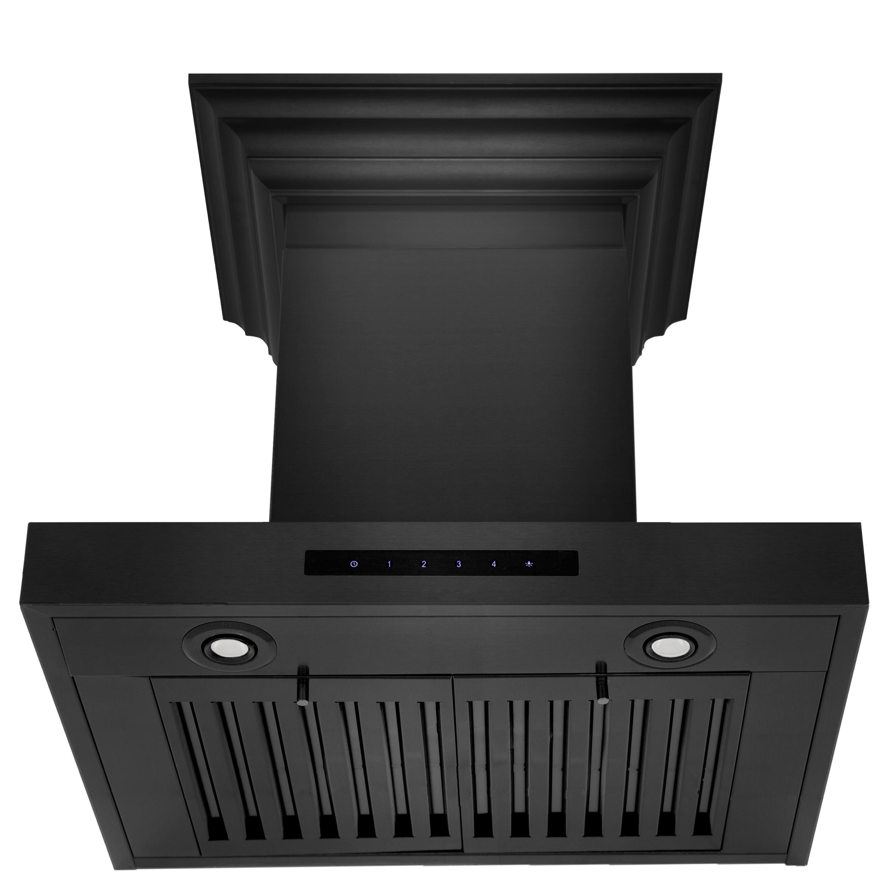 Back. ZLINE - ZLINE 24" Convertible Vent Wall Mount Range Hood in Black Stainless Steel with Crown Molding (BSKENCRN-24) - Black Stainless Steel.