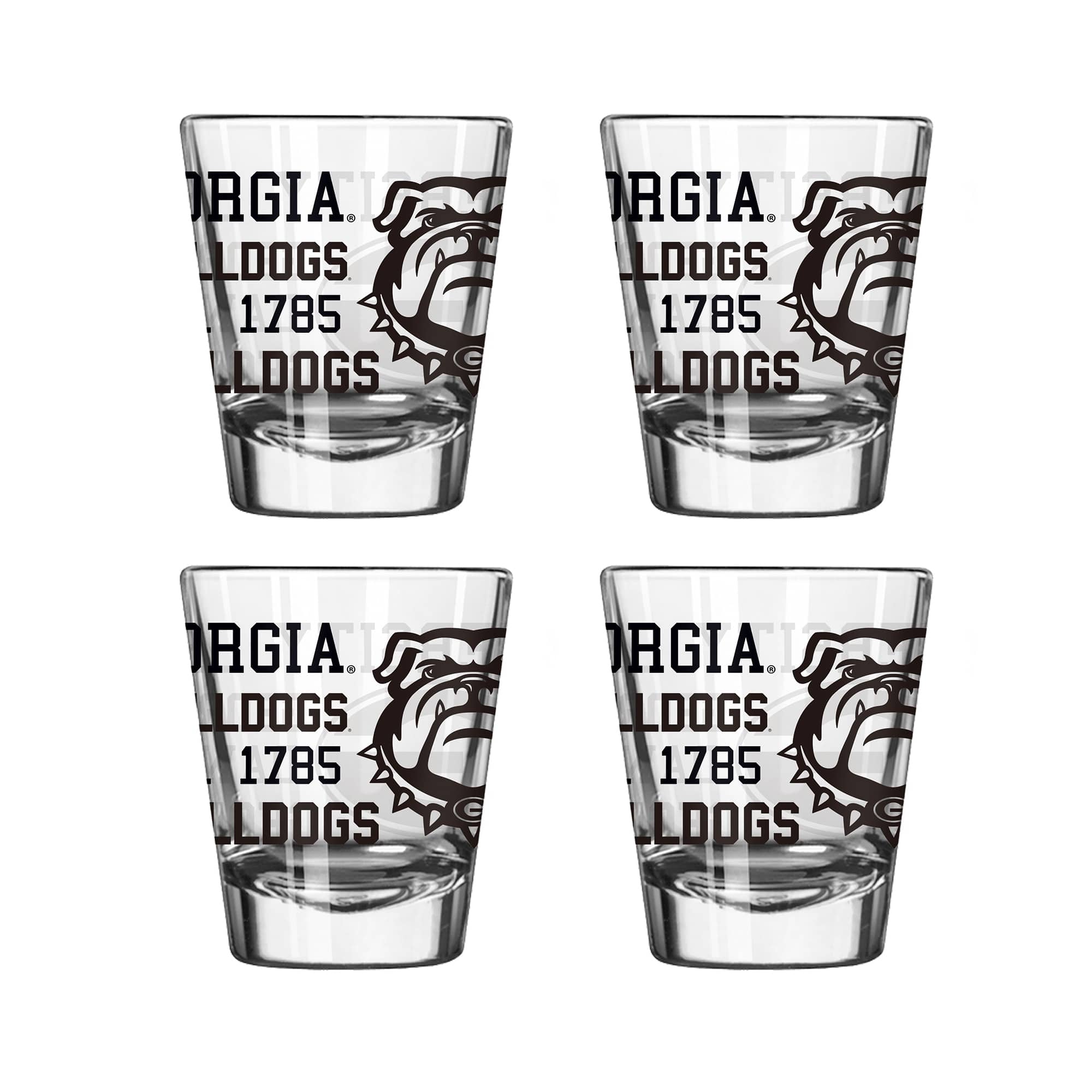 Photos - Glass SHOT Logo Brands - Georgia Bulldogs 4-Pack 2oz.   Set - Multicolor 203182440 