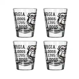 Logo Brands - Georgia Bulldogs 4-Pack 2oz. Shot Glass Set - Multicolor