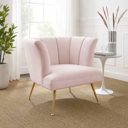 Veronica Channel Tufted Performance Velvet Armchair by Modway - Pink