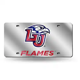 Rico Industries - Liberty Flames Mirrored Laser Cut License Plate Laser Tag - Multi