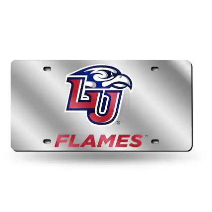 Front. Rico Industries - Liberty Flames Mirrored Laser Cut License Plate Laser Tag - Multi.