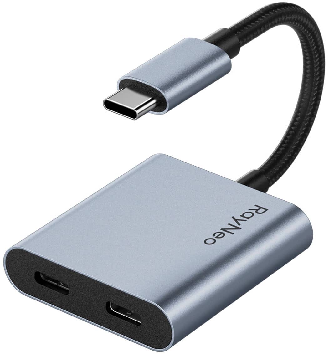 Angle. RayNeo - RayNeo USB to Glasses and Charging Adapter - Black.