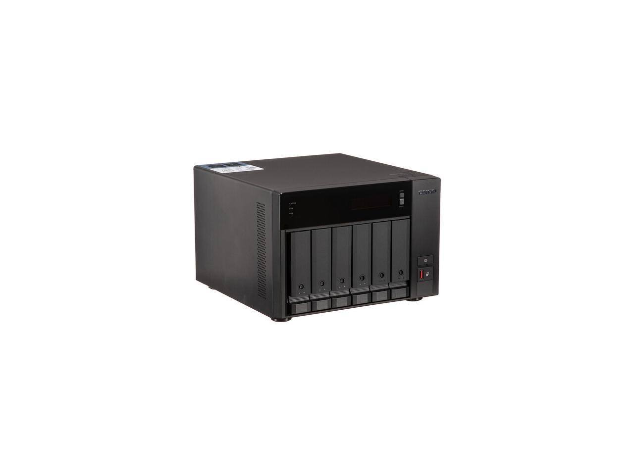 Alt View 1. QNAP - QNAP 6-Bay NAS, Intel i5-12400, 32GB RAM, 6x HDD/SSD, 2x M.2 Gen4, 2x 2.5GbE, HDMI, USB 3.2, 250W PSU.