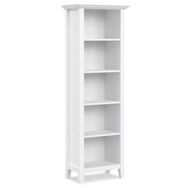 Simpli Home - Amherst 24 inch Wide Solid Wood Transitional 5 Shelf Bookcase - White