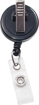 Alt View 1. Advantus - Swivel-Back Clip-On Retractable ID Reel with Badge Holder, 12/PK - Silver/Black.