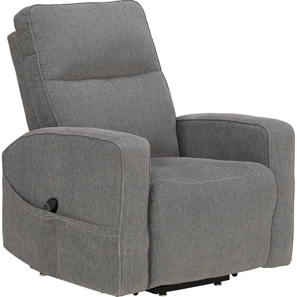 Front. Ashly - Starganza Next-Gen Nuvella™ Performance Fabric Power Lift Recliner - Gray - Gray.