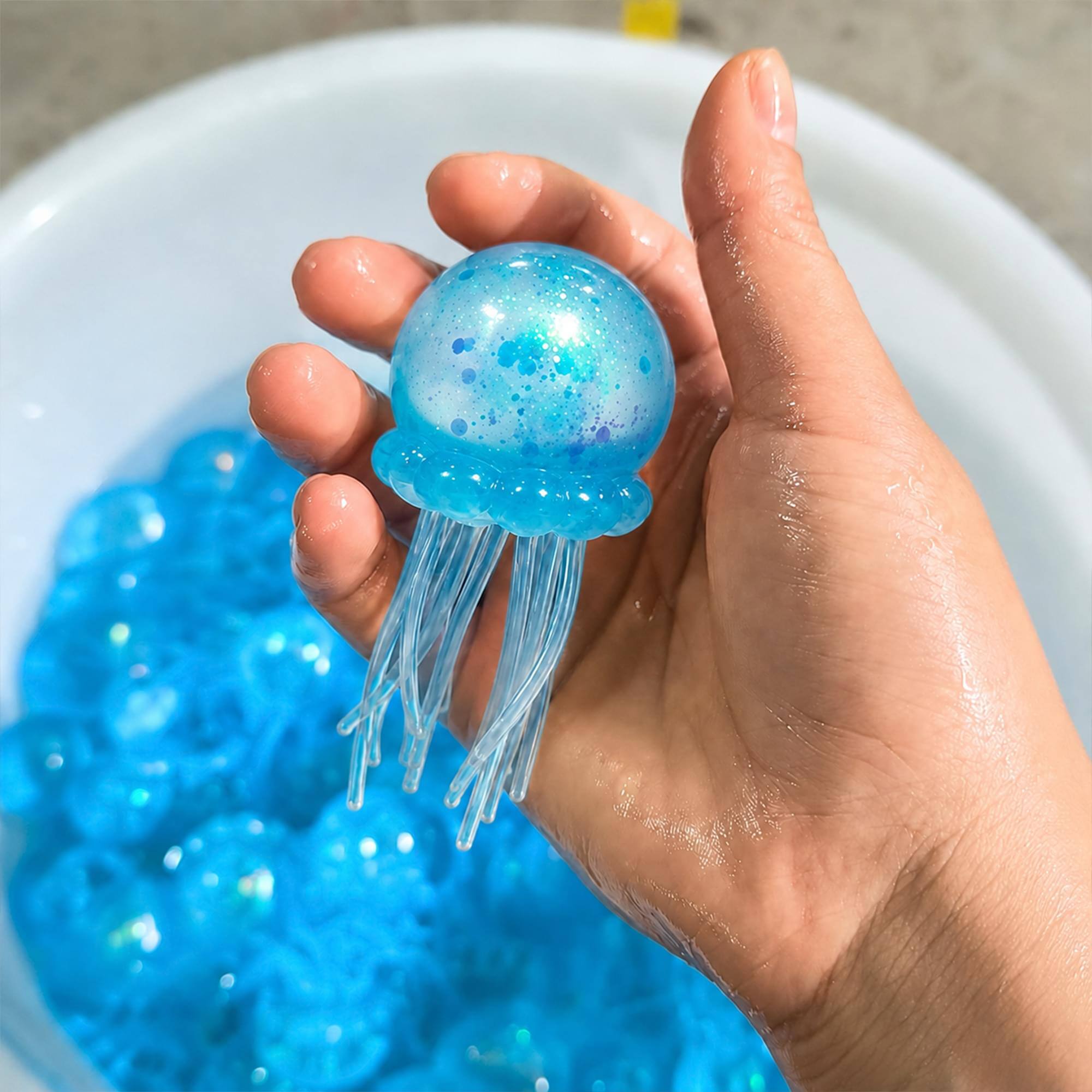 Alt View 10. Puka Creations - Squishy Jellyfish 3.5-Inch Stress Reliever | Blue - Blue.