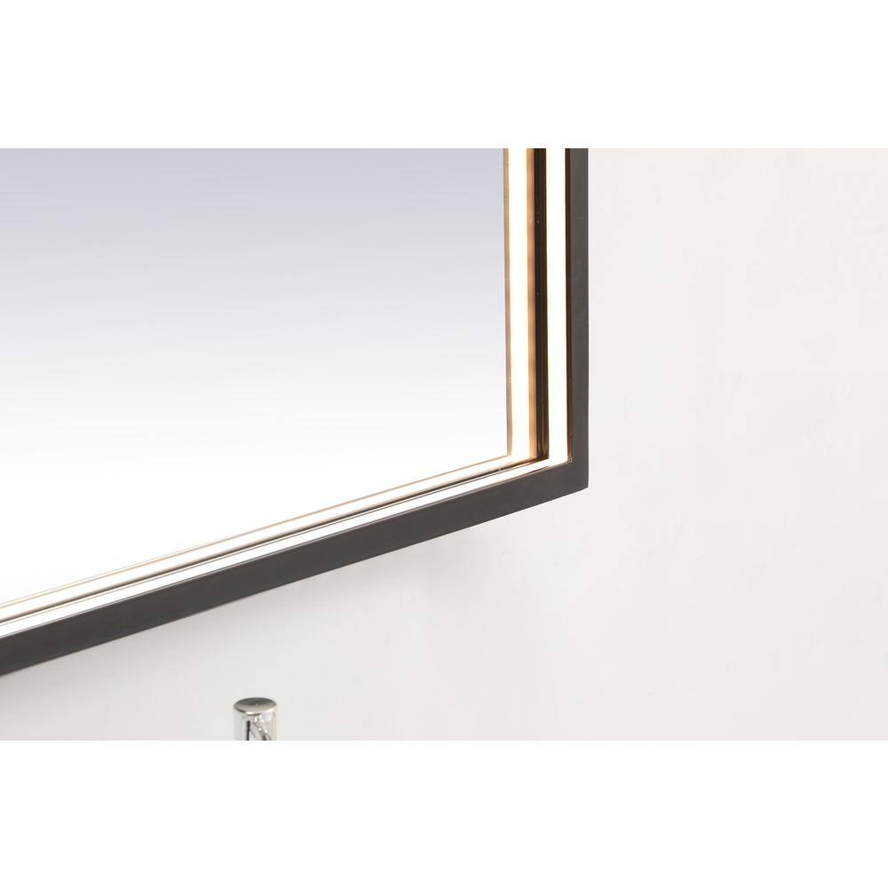 Alt View 6. Elegant Decor - Pier 30x36 inch LED mirror with adjustable color temperature - Black.