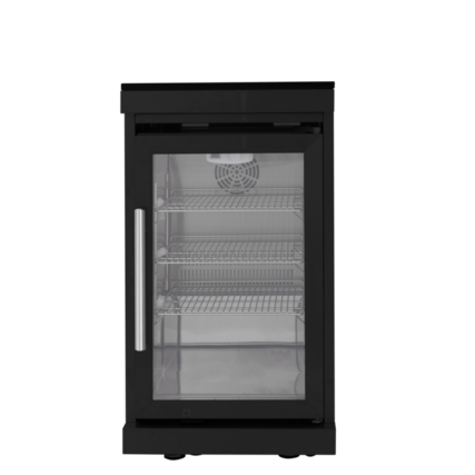Front. Siljoy - Black Single door Fridge Cabinet Outdoor Kitchen Islands - Black.
