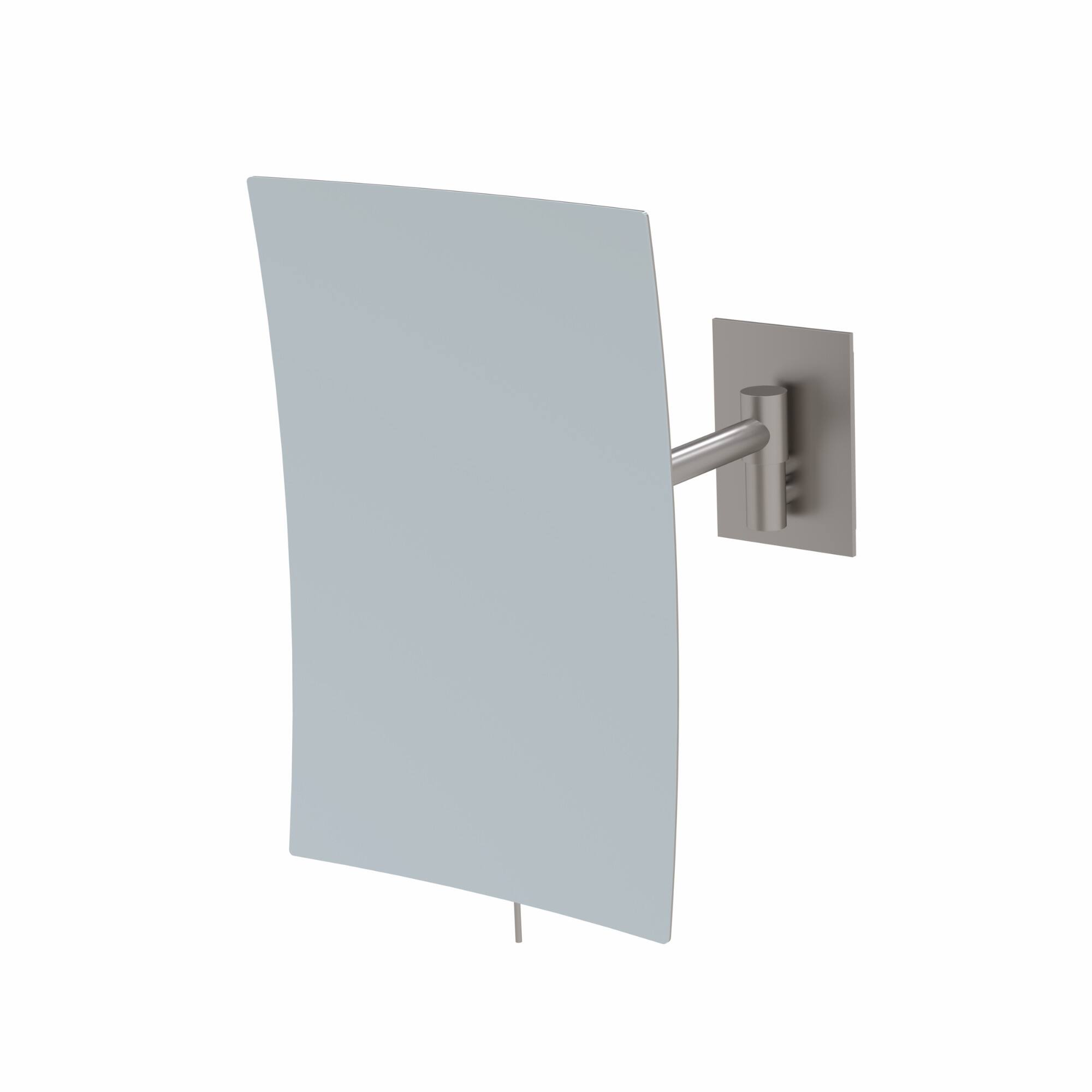 Front. Aptations - Aptations Rectangular Wall Mirror (6.25" x 9.5") - 3X Magnification, Brushed Nickel - Brushed Nickel.
