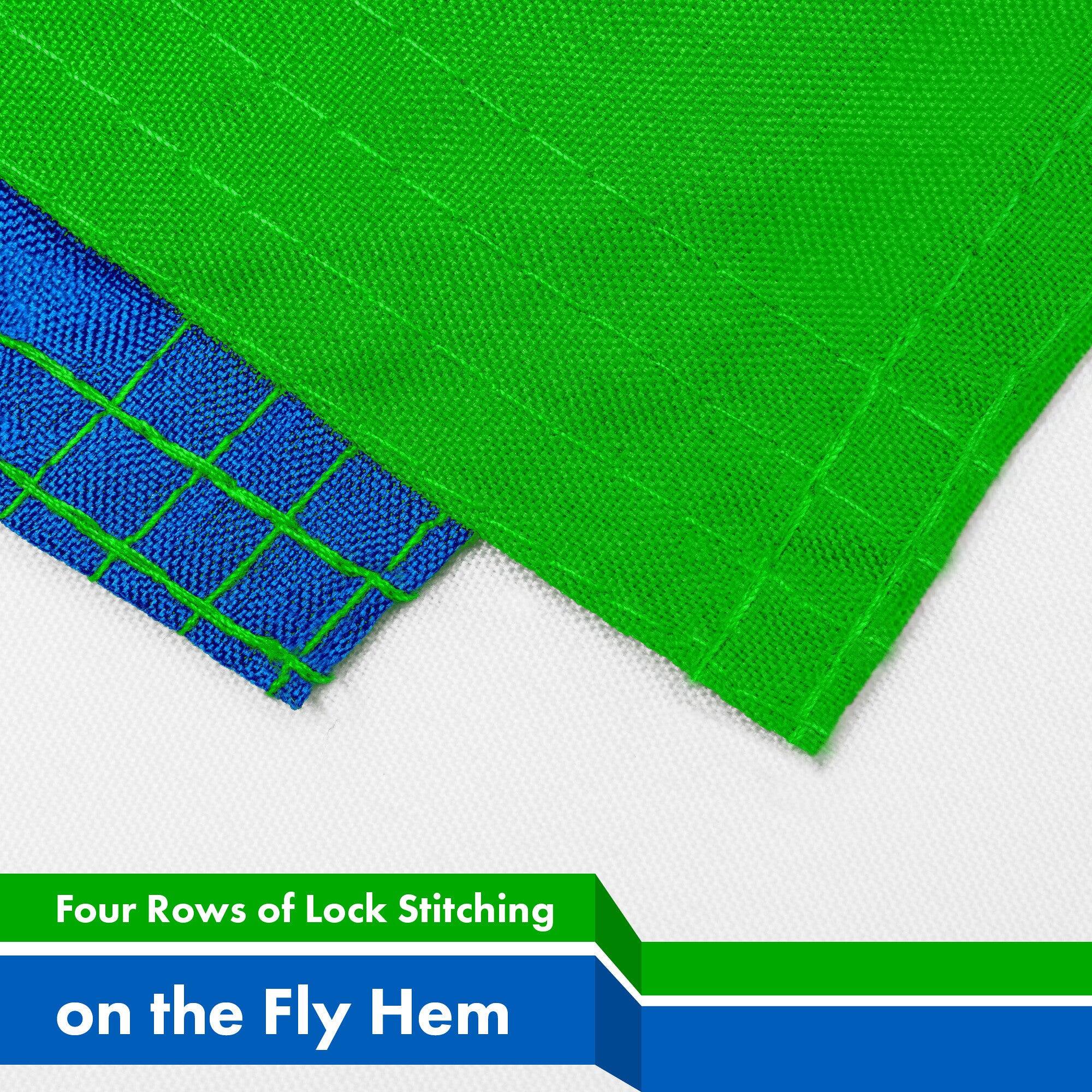 Four Rows of Lock Stitching on the Fly Hem
