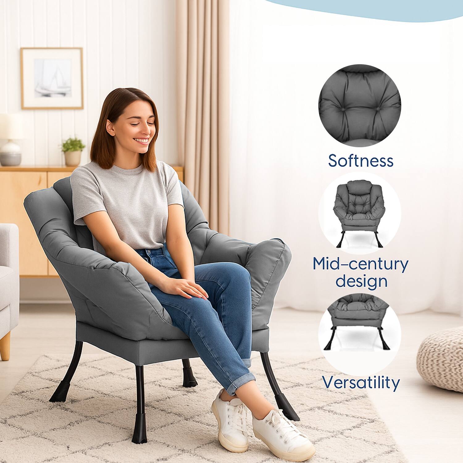 Softness  
Mid-century design  
Versatility