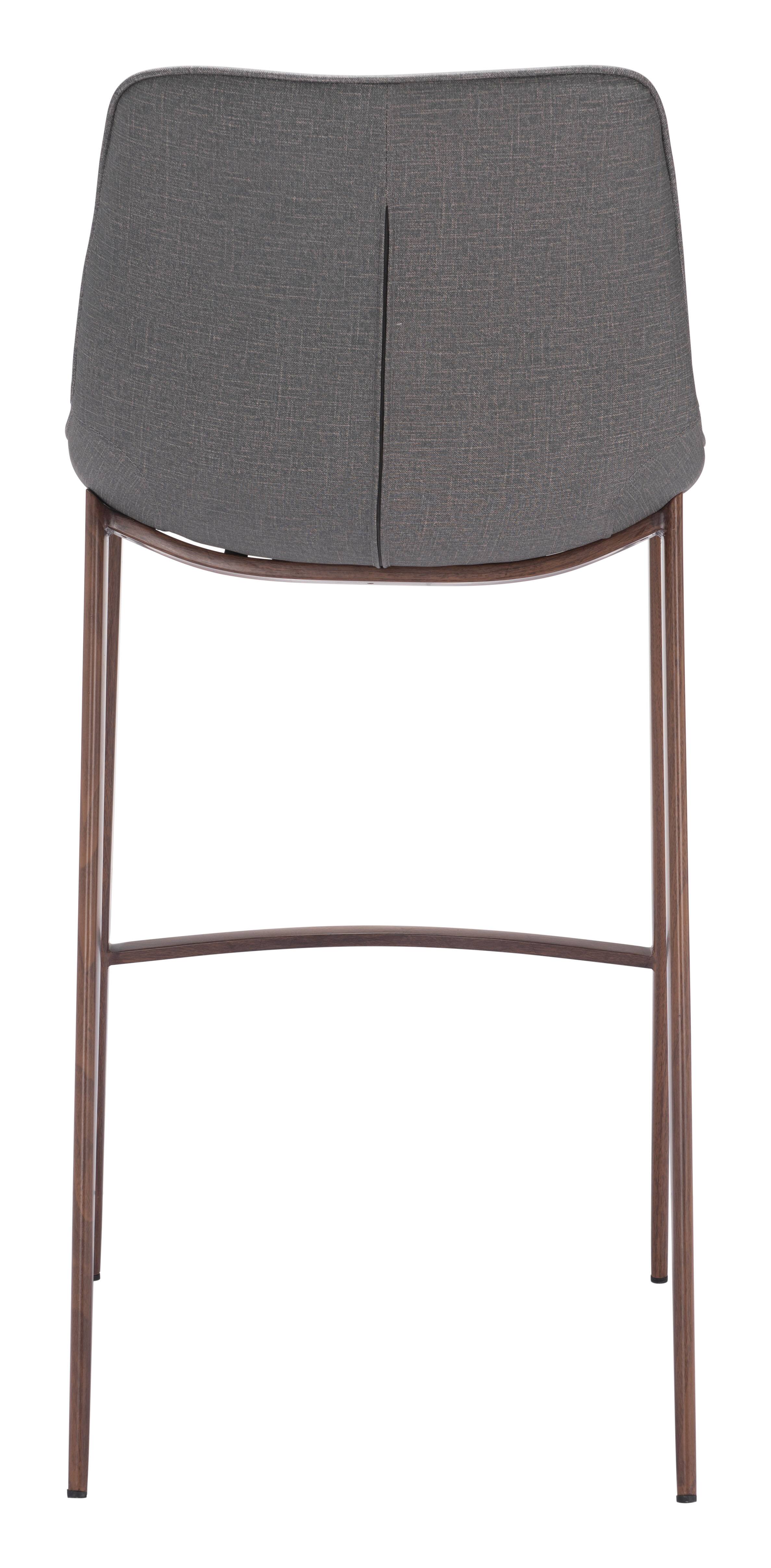 Alt View 2. Hivvago - Magnus Barstool (Set of 2) Slate Gray & Walnut - Slate Gray & Walnut.