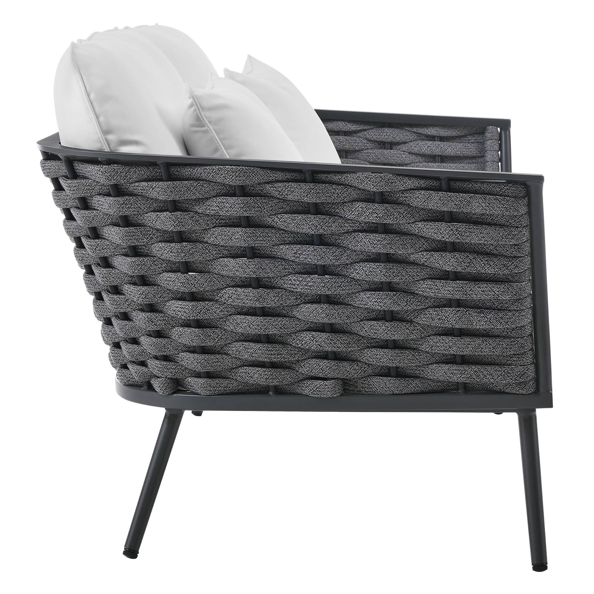 Alt View 1. Modway - Stance Outdoor Patio Aluminum Loveseat by Modway - Gray White.