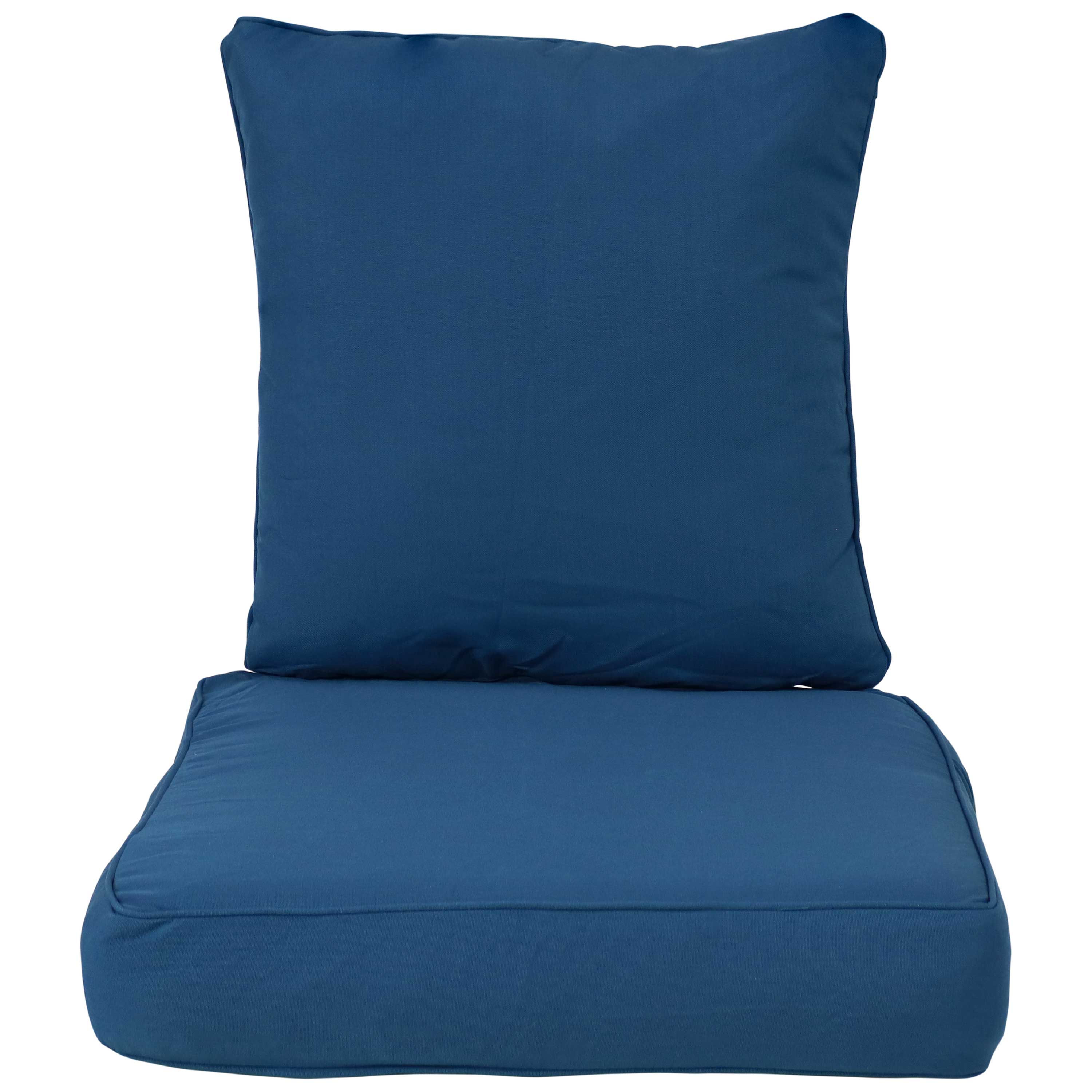 Alt View 6. Sunnydaze - Polyester Indoor and Outdoor Back and Seat Cushions - Blue.