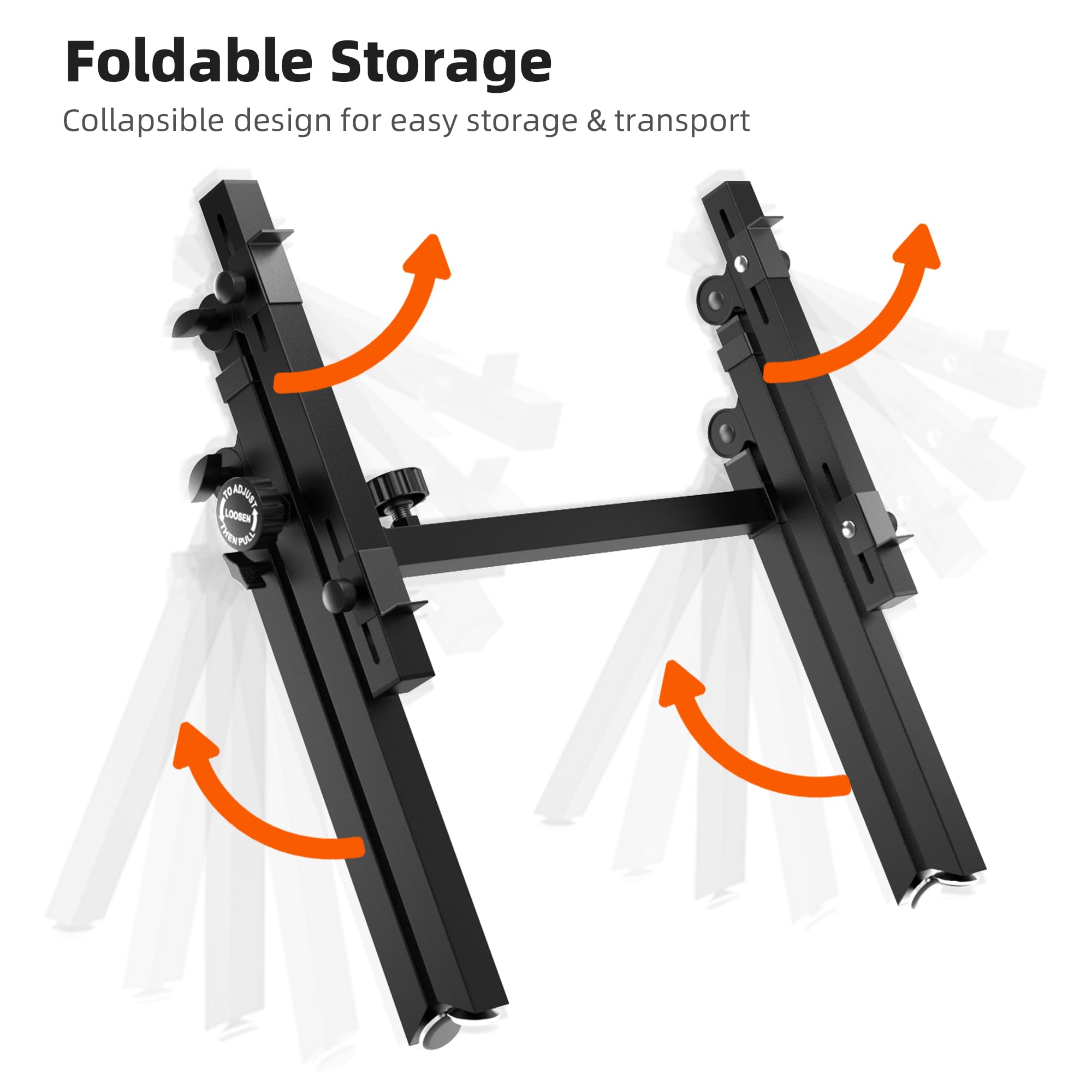 Foldable Storage  
Collapsible design for easy storage & transport