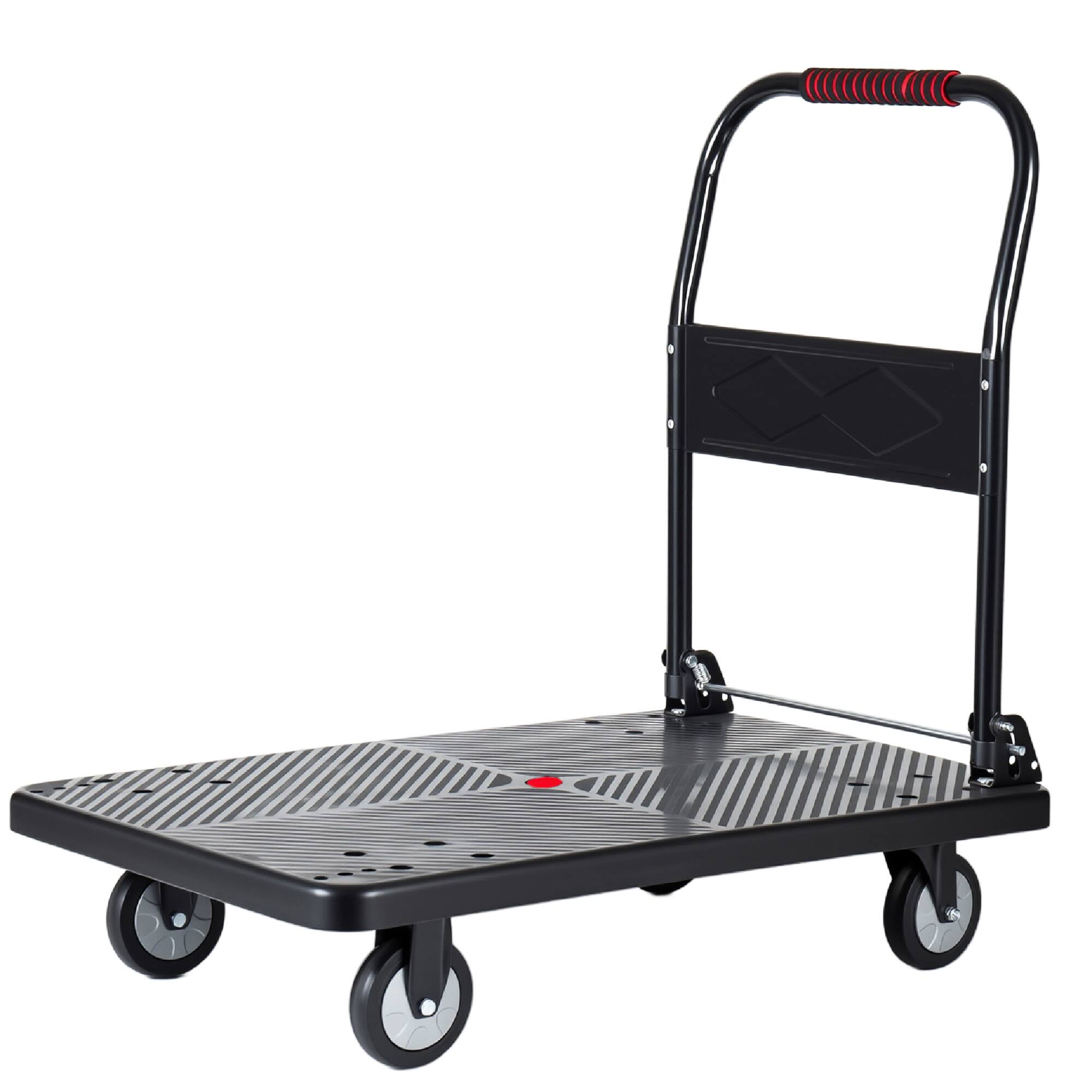 Left. LOVMOR - 35.75 x 24 in. Foldable Platform Truck with 5 in. Wheels, 660-Lb Capacity - Black.