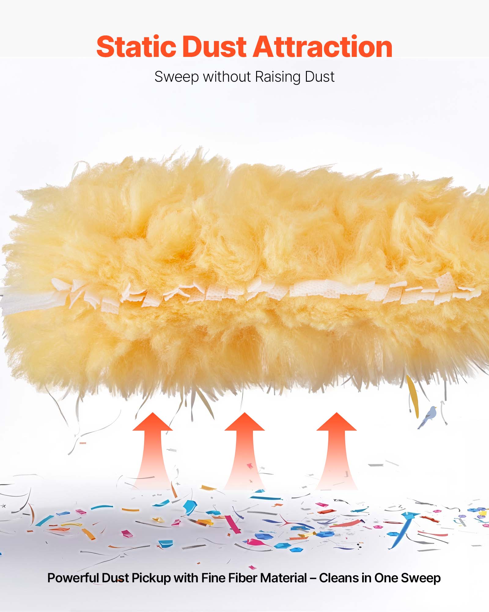 Static Dust Attraction: Sweep without Raising Dust. Powerful Dust Pickup with Fine Fiber Material - Cleans in One Sweep.