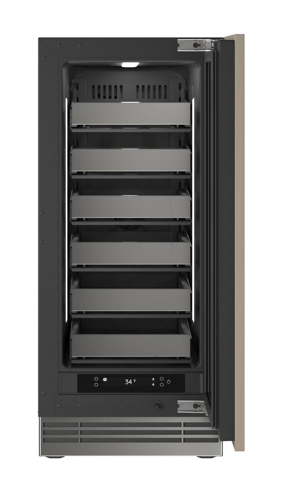 Alt View 1. U-Line - 15"W. 2.8 Cu.Ft. Built-In Wine Refrigerator-Panel Ready Frame w.Glass - Panel Ready.