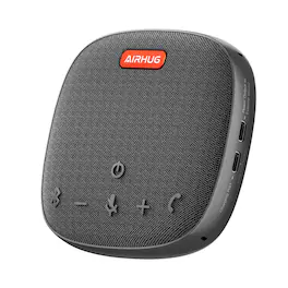 AIRHUG - Conference Bluetooth & USB Speakerphone, 360° Voice Pickup, Noise Reduction, USB-C Plug & Play, Works with Zoom & Teams - Black