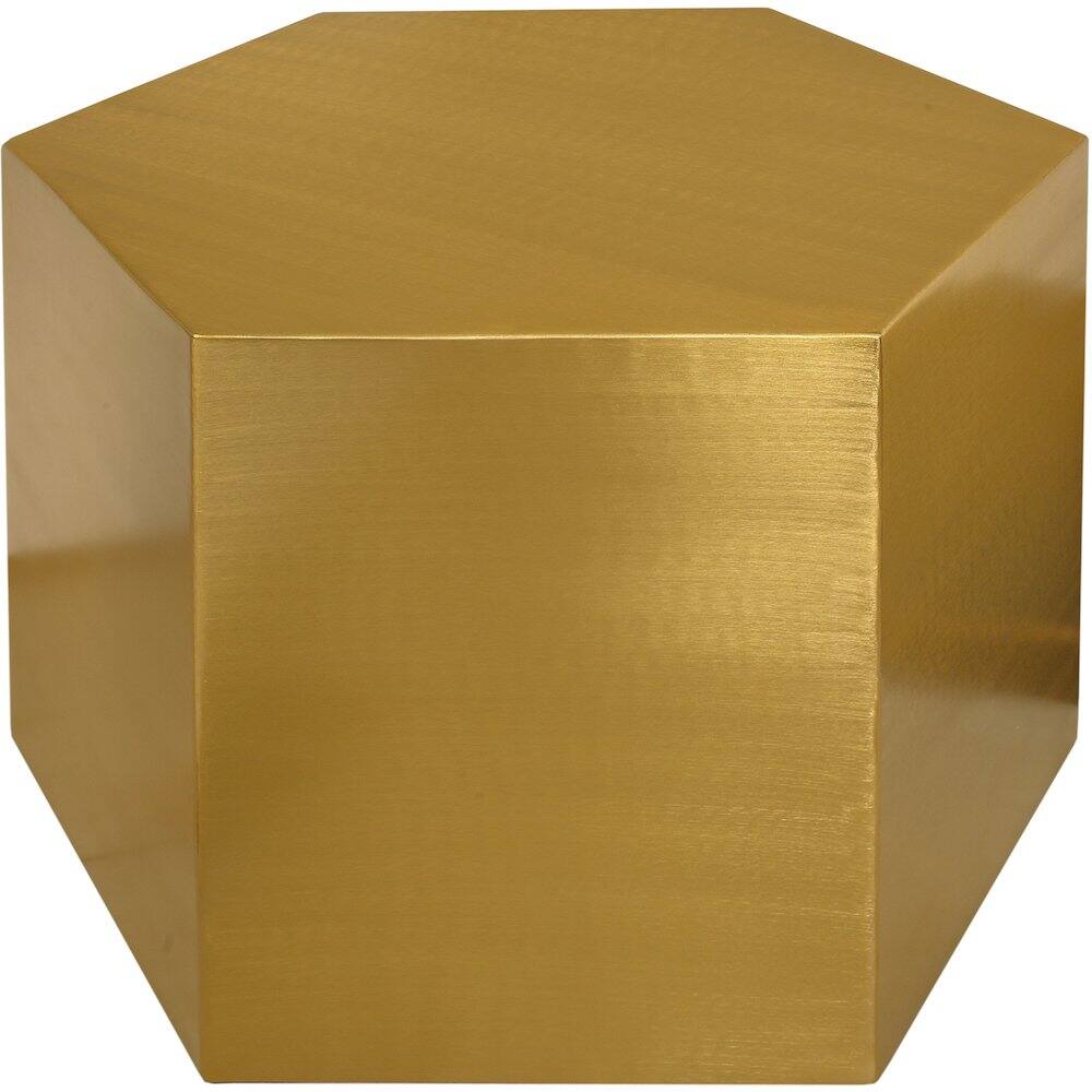 Alt View 3. Meridian Furniture - Hexagon Brushed Gold Coffee Table - Gold.