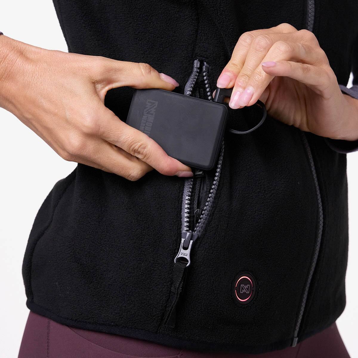 Alt View 6. Mobile Warming - Women's Trek Heated Fleece Vest - Black.