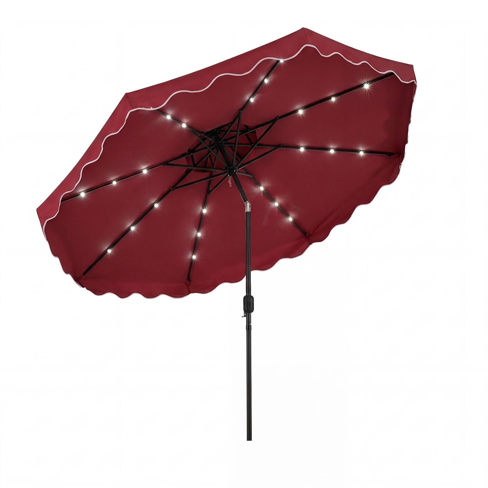 Costway - 10 FT Solar LED Patio Umbrella, Push-Button Tilt & Crank, 24 LED Lights & 8 Ribs - Red price history on PriceWatchPro