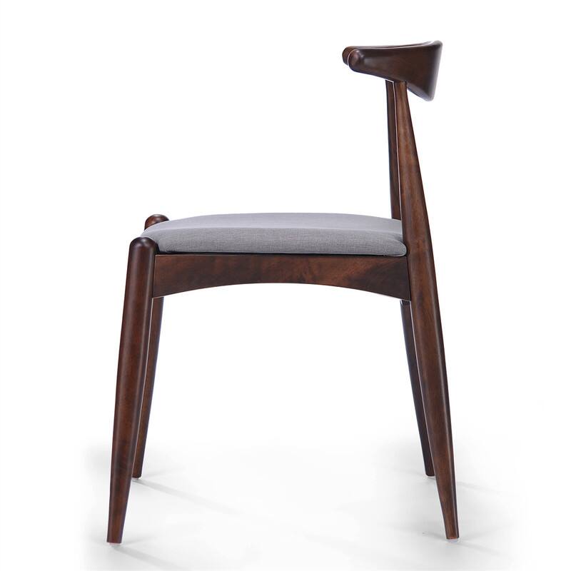 Alt View 10. HTUTWOO - Set of 2 Rubberwood Dining Chairs - Ergonomic Backrest, Comfort Cushions, Dining Room Kitchen Living Room - Light Gray Walnut.