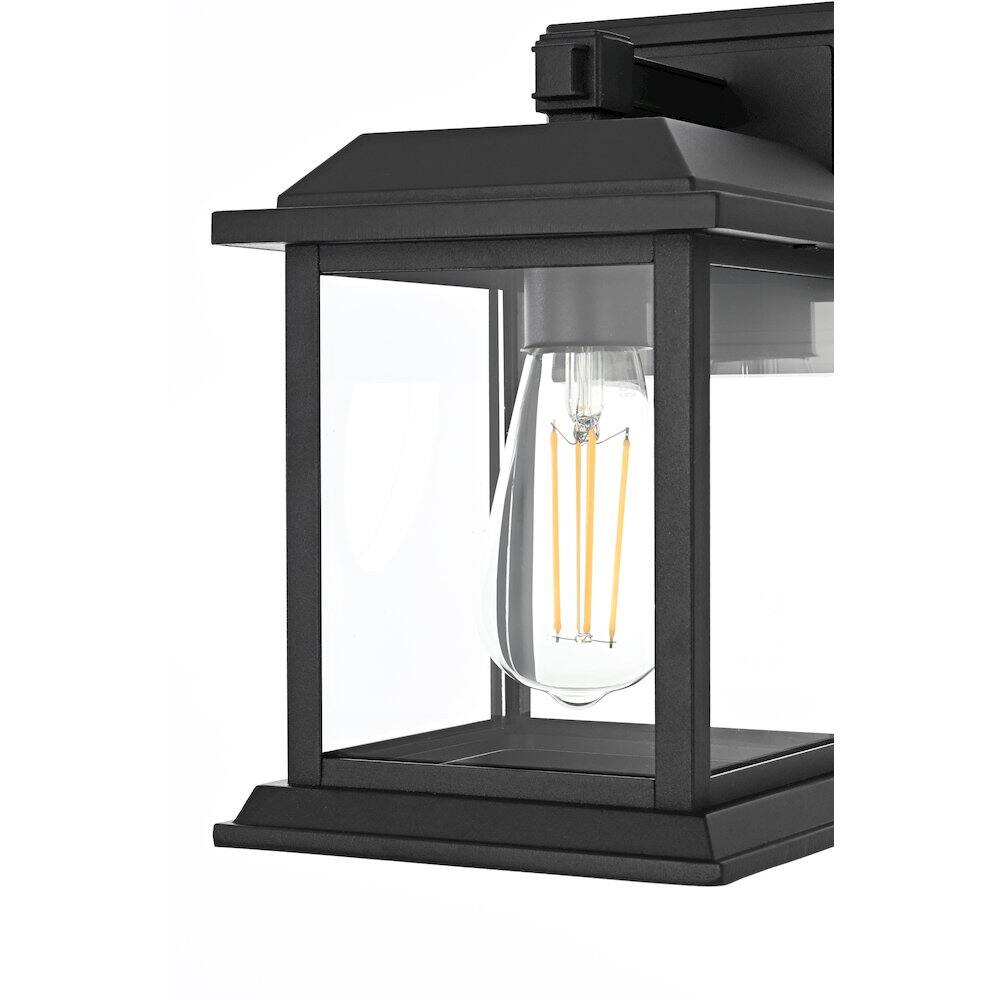 Left. Elegant Lighting - Araceli 10 inch Outdoor Wall sconce in Black - Black And Clear.