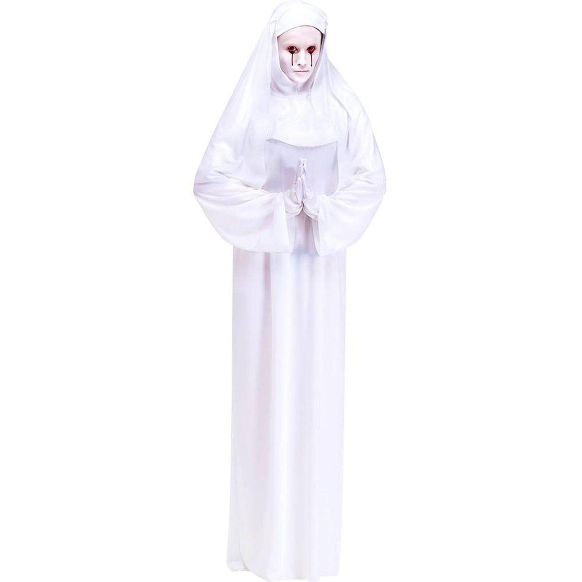 Front. Funworld - Mother Superior Scary Nun White Adult Costume Standard - White.