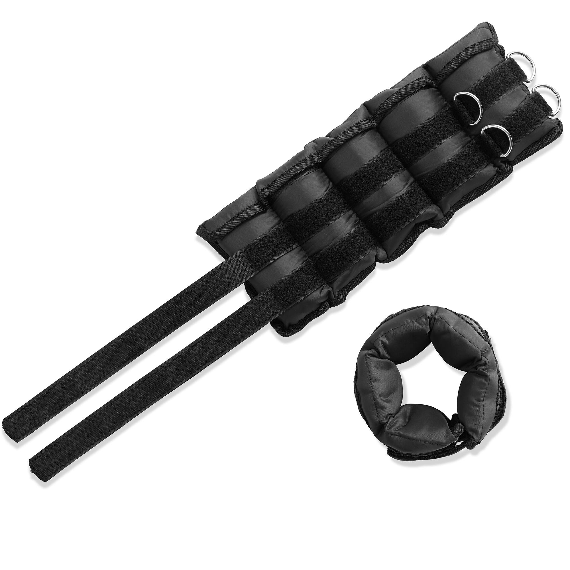 Alt View 2. Philosophy Gym - Adjustable Ankle Wrist Weights Pair - Set with Removable Weights - Black.