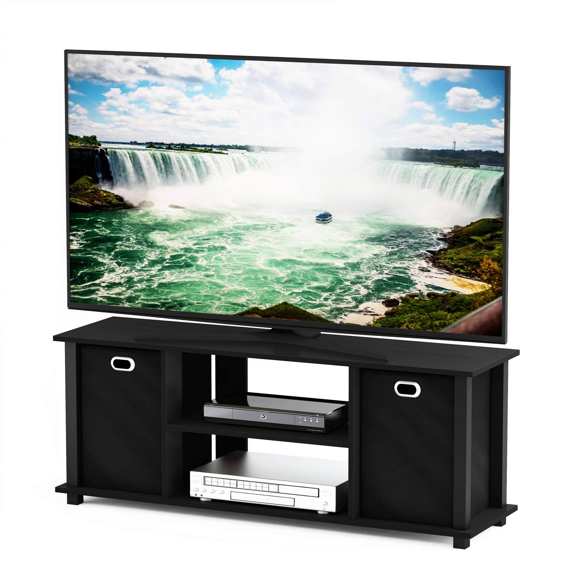 Alt View 2. Hirose Alice - Econ Entertainment Center Black/black Simple stylish design, Functional and suitable for any room; style: mode... - French Oak Grey/Black/Black-42 Inch with Bin.