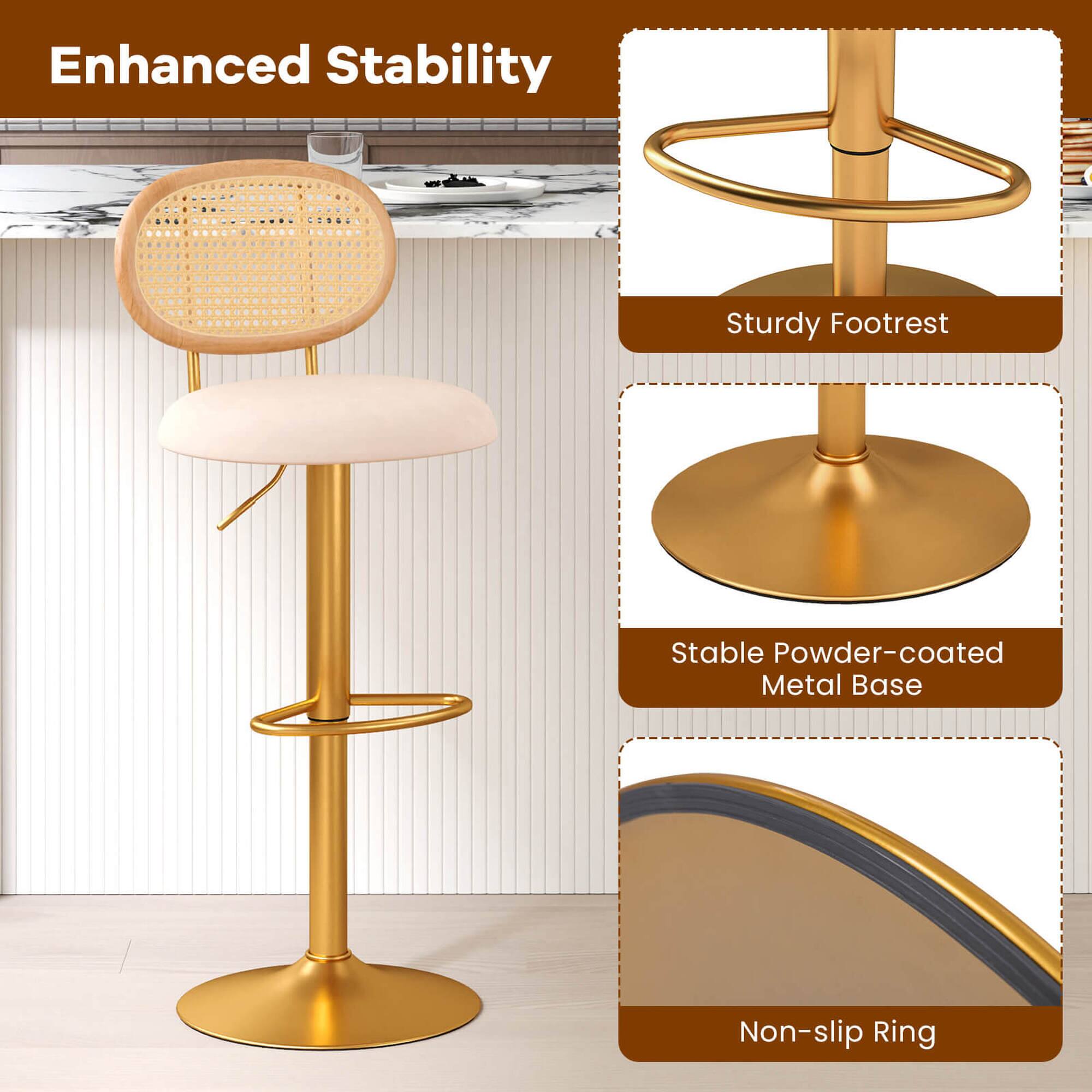 Enhanced Stability: Sturdy Footrest, Stable Powder-coated Metal Base, Non-slip Ring