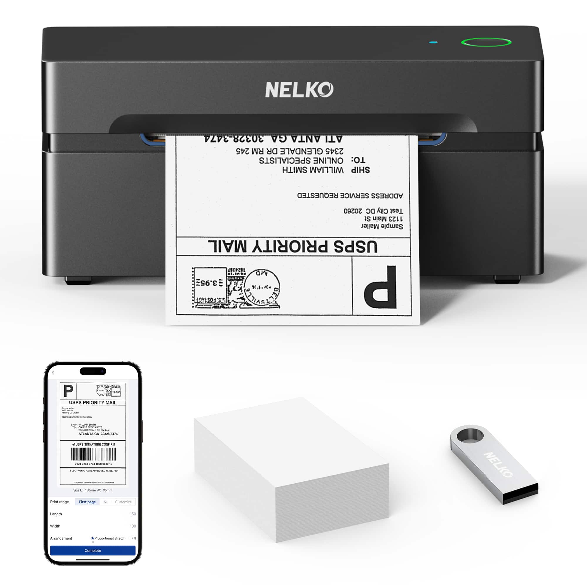 "Nelko - PL80E Bluetooth Thermal Label Printer Label Maker Machine with 4*6"" 500 sheets - Black" price history on PriceWatchPro