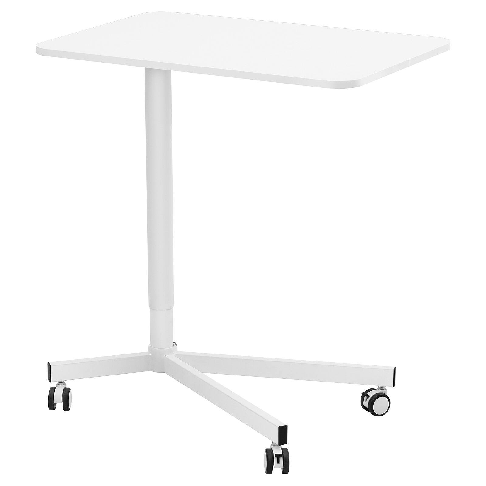 Alt View 8. Glintex - Mobile Standing Desk 28.5"-44.2" Gas-Spring Adjustable, Portable Rolling Laptop Table with Lockable Wheels, Home Office - white.