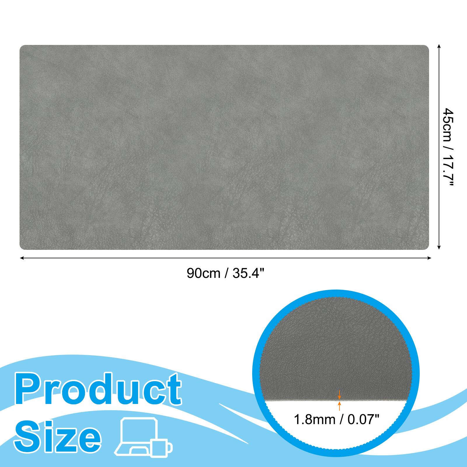 45cm / 17.7"  
90cm / 35.4"  
Product Size  
1.8mm / 0.07"