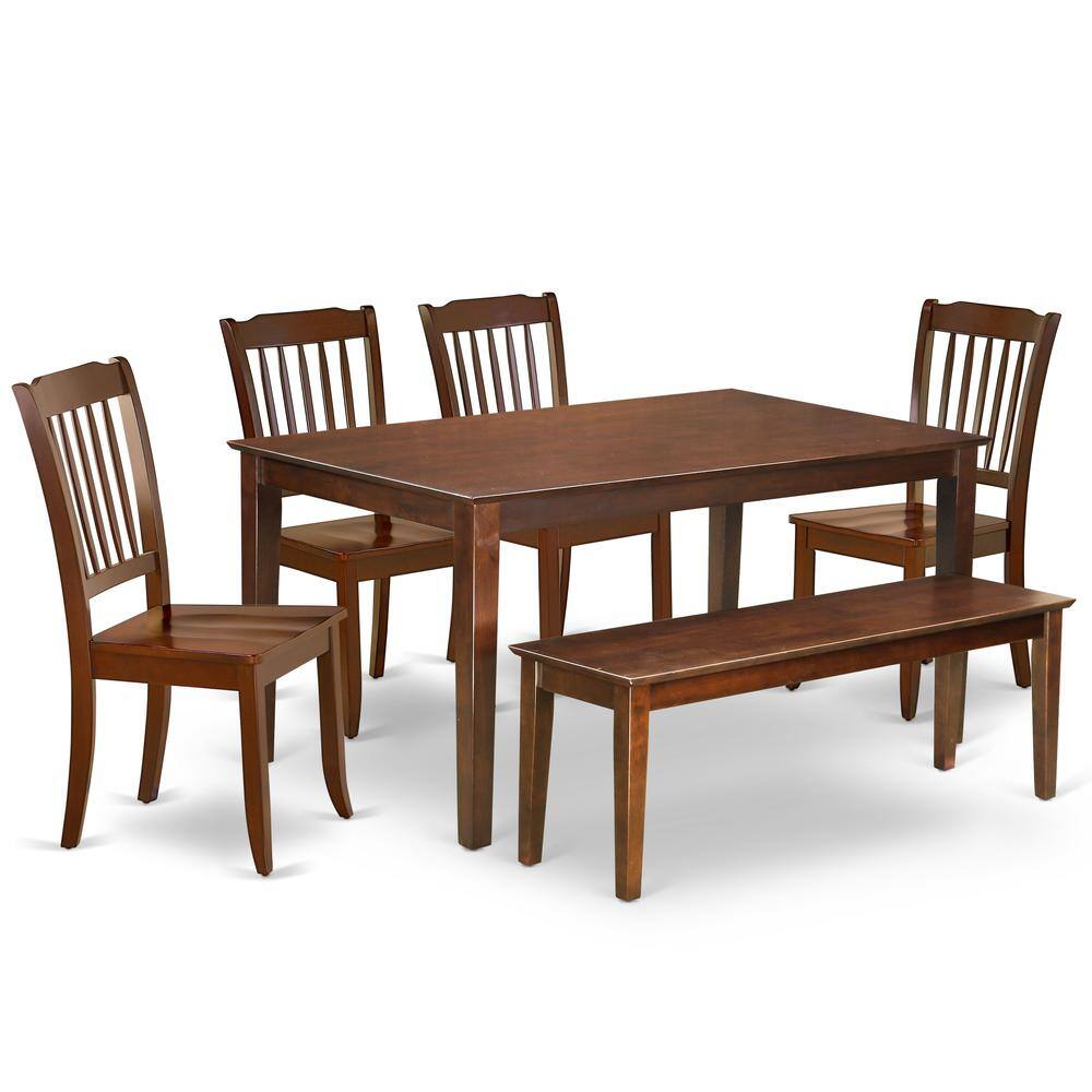 Back. East West Furniture - Dining Room Set Mahogany - Brown.