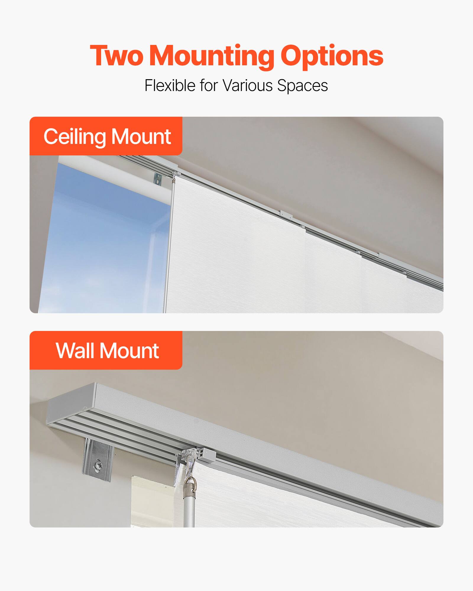 Two Mounting Options  
Flexible for Various Spaces  

Ceiling Mount  

Wall Mount