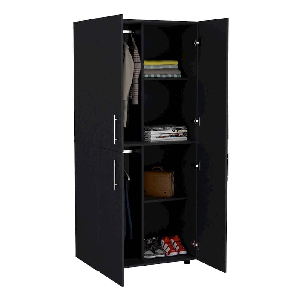 TuHome - Hazel Armoire Black MDF - White