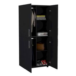 TuHome - Hazel Armoire Black MDF - White