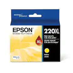 DESIGNED FOR EXCELLENCE
EPSON
EXCEED YOUR VISION
220XL
High-capacity
2.5x more prints*
Grande capacité
2.5x plus de tirages*
DURABrite Ultra
Yellow
Jaune