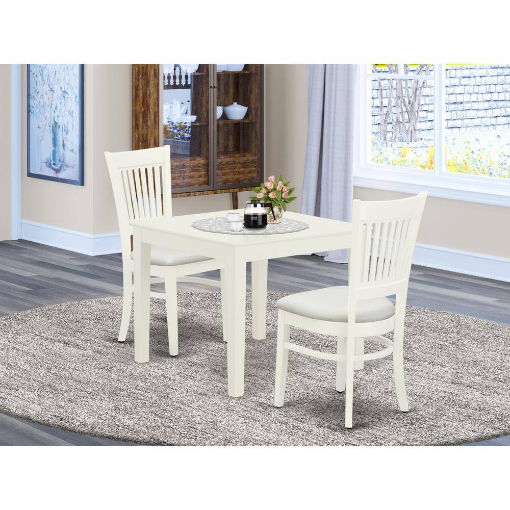 Back. East West Furniture - Dining Table- Dining Chairs - Brown.