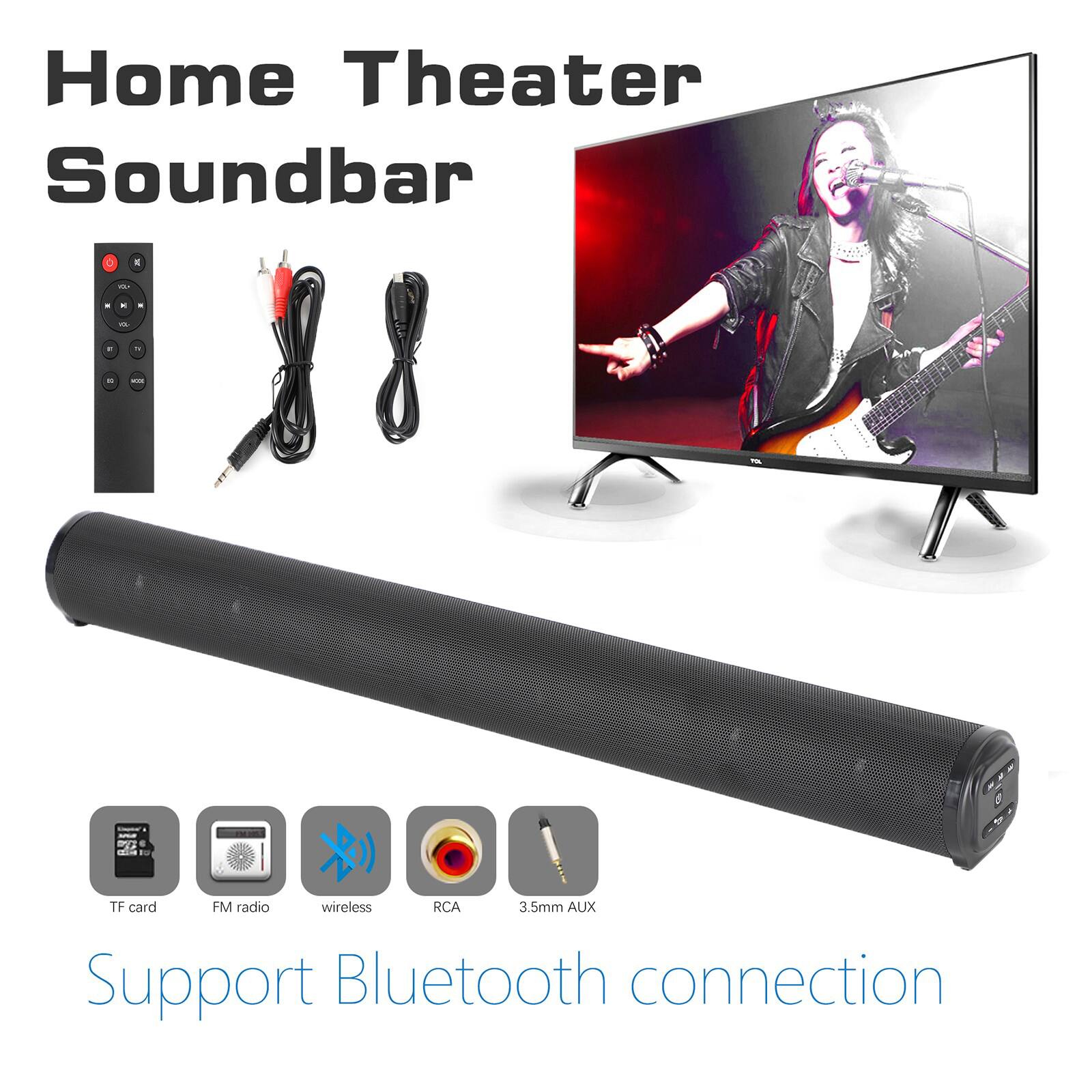Left. Topteng - BS-10 2.0 Channel Home Theater Soundbar with Wireless Subwoofer, 3D Surround & TWS Pairing - Black - Black.