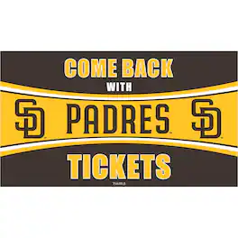 Evergreen Enterprises - San Diego Padres 28" x 16" Come Back With Tickets Indoor/Outdoor Trapper Mat - Multicolor